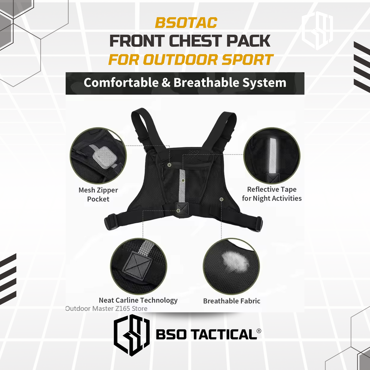Front Chest Pack EDC Outdoor Sport Bag for Hiking Fishing Cycling Camping Gear