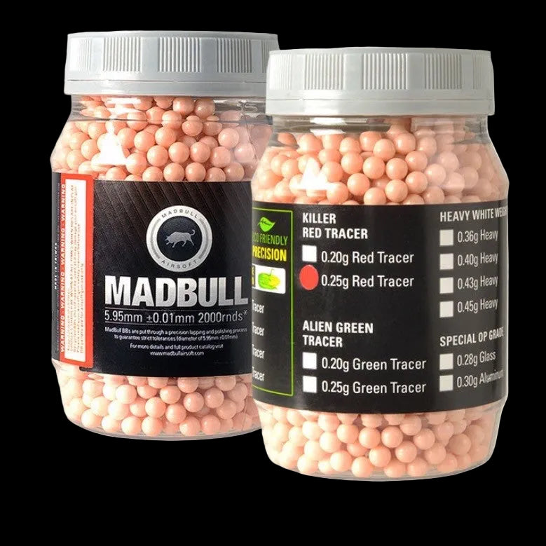 Madbull BB 0.25 0,25 Red Tracer 2000rds 6mm Airsoft - ORIGINAL