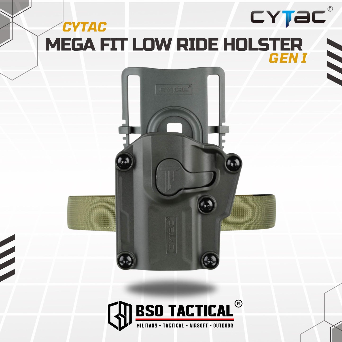 Cytac Mega Fit Tactical Holster Universal Low Ride Belt Loop ORIGINAL