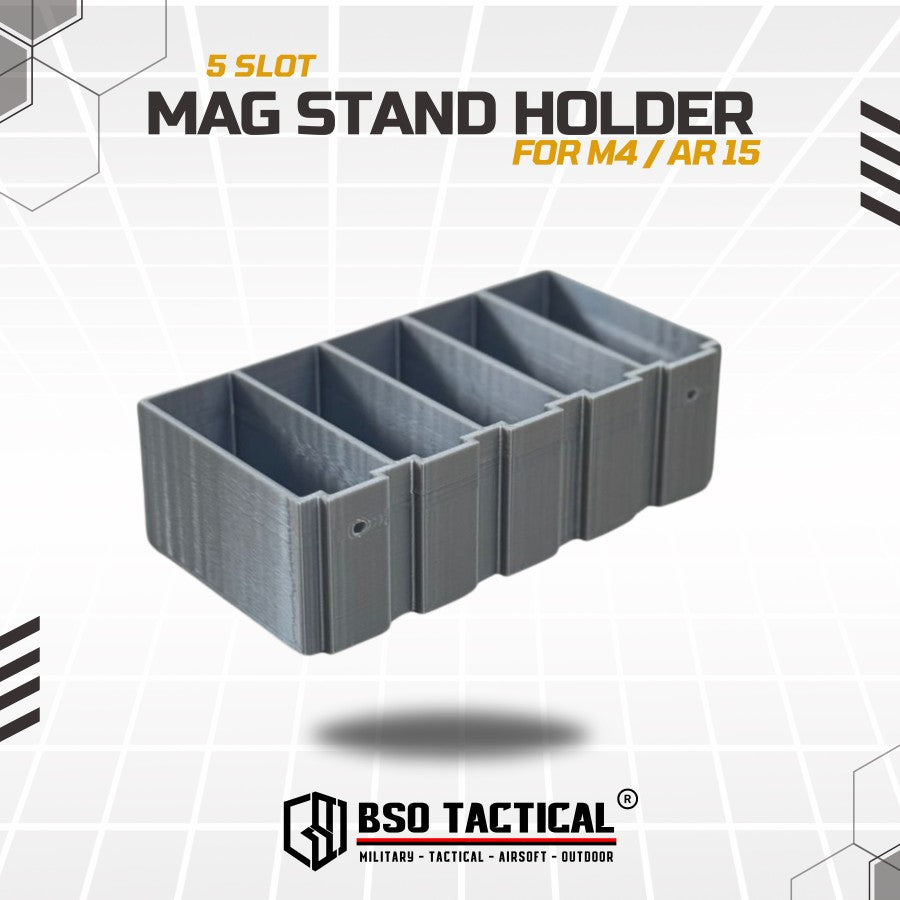BSOTAC Tactical Mag Stand Holder 5 Slot for 556 AR15 M4 Storage Organizer Outdoor