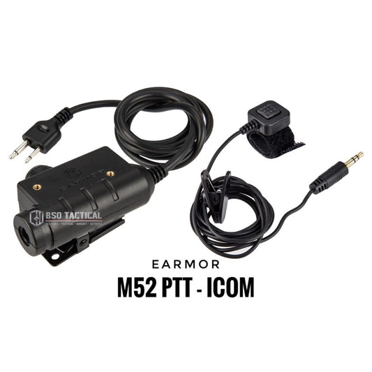 Earmor M52 Adapter PTT Versi Icom HT Push to Talk Earphone Walkie Talkie Communication