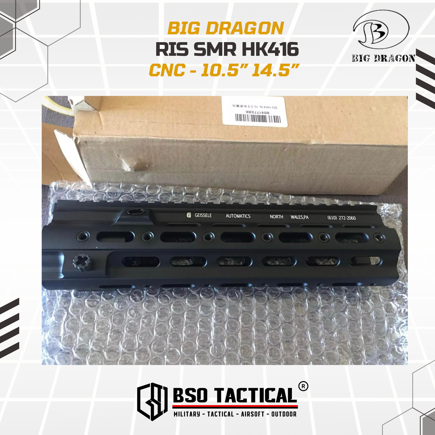 BD RIS Tactical Handguard HK416 SMR Style Full Metal Toys