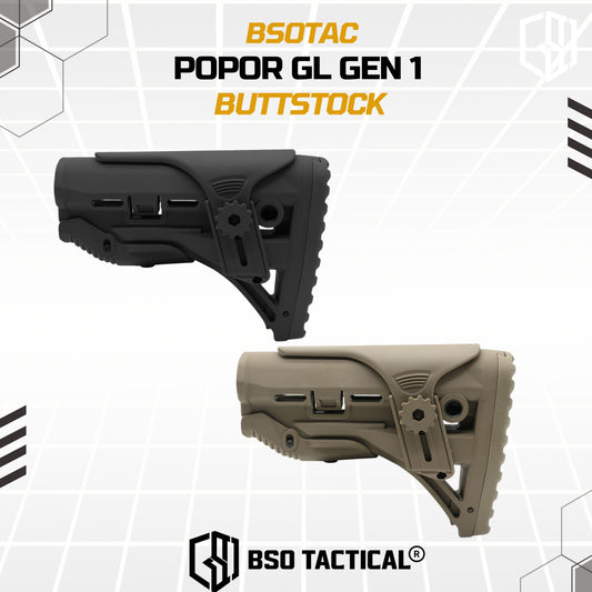 BD Tactical Popor Core CP Style G1 for AEG GBBR Polymer Buttstock with Cheek Riser