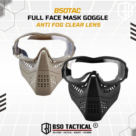 BD Tactical Full Face Mask Goggle Anti Fog Clear Lens - BD6491