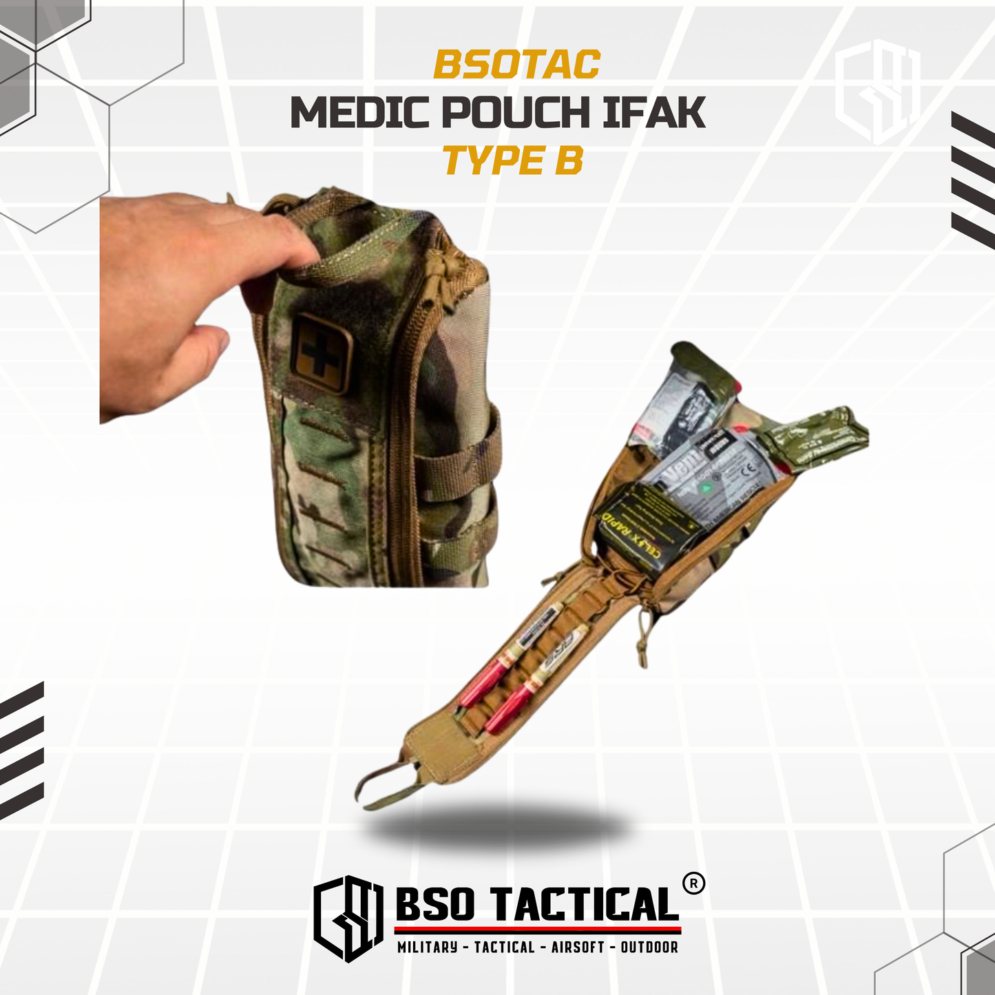 Quick Release First Aid Pack B IFAK Medical Pouch Molle FREE Medic Patch Outdoor