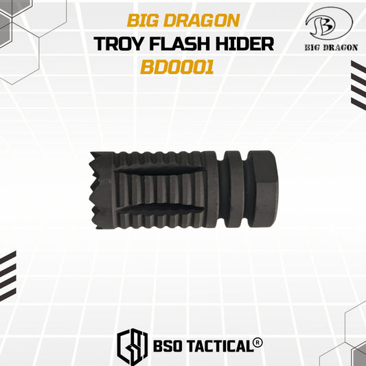 BD Troy Medieval Flash Hider 14mm CCW Full Steel - BD0006