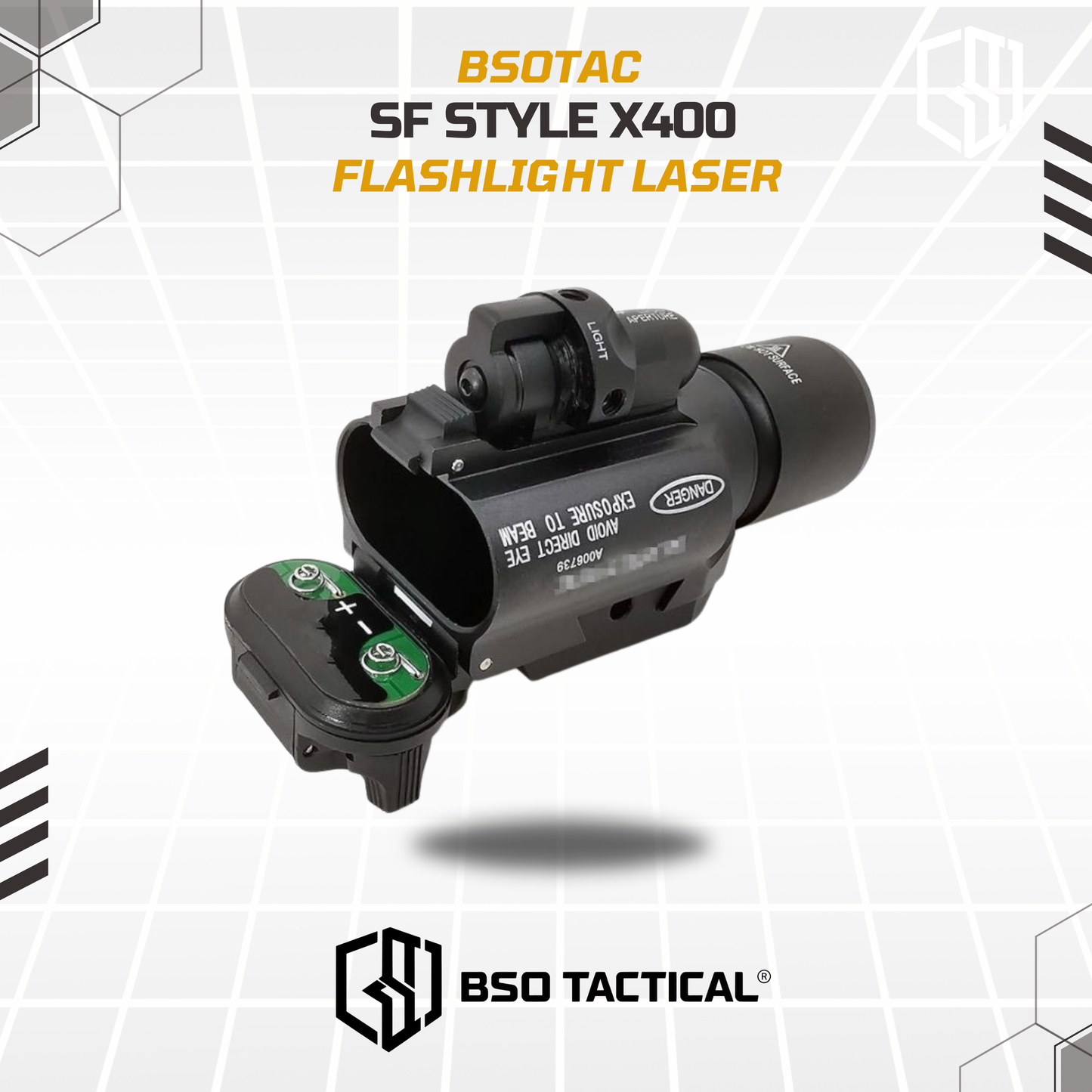 Senter Laser Combo SF Style X400 500 Lumens 20mm Rail Handgun LED Flashlight