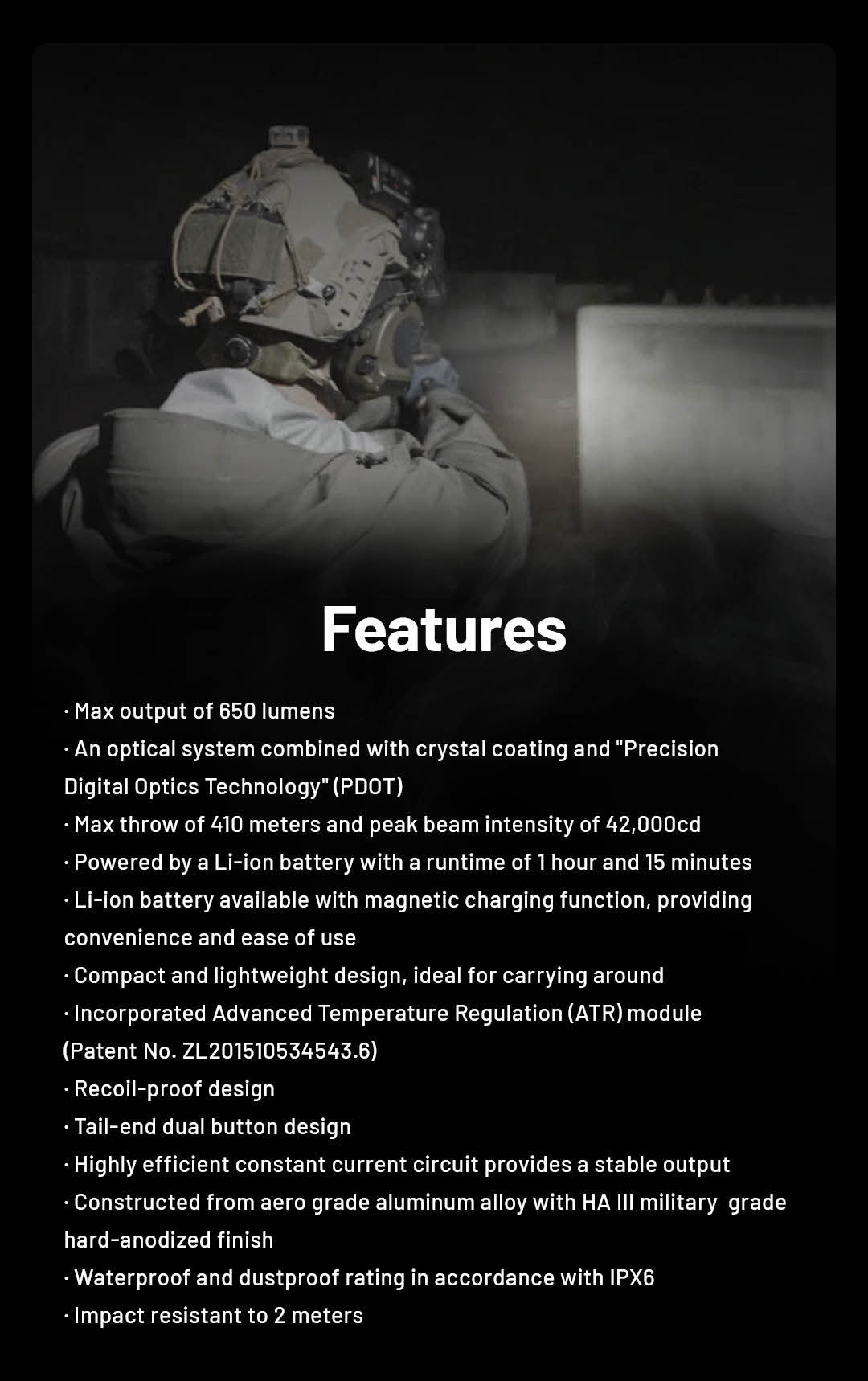 NITECORE NPL27 Tactical Compact Flashlight 650LM ORIGINAL