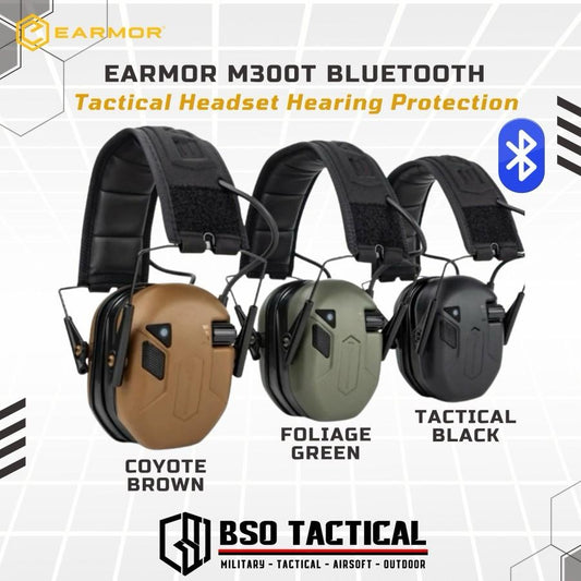 Earmor M300T Bluetooth Tactical Headset Hearing Protection Electronic Earmuff Headphones Earphone - ORI