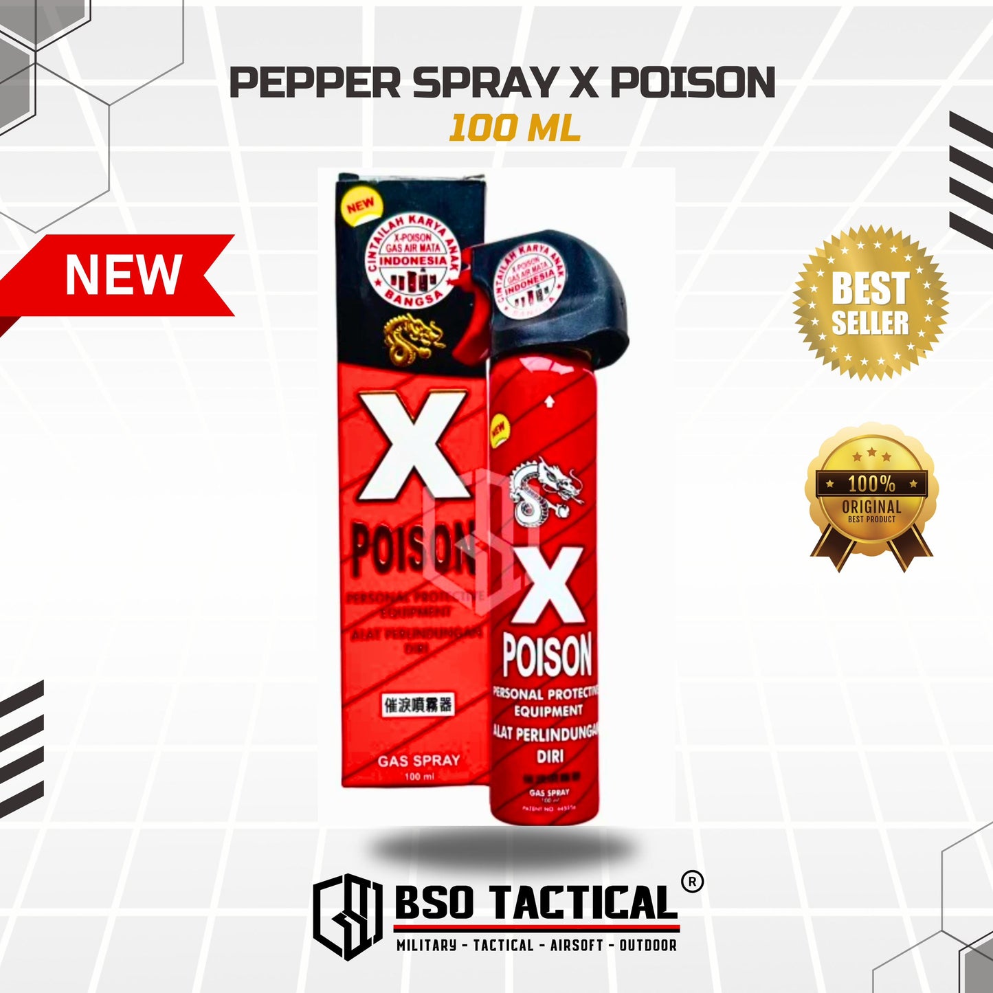 Semprotan Pepper Spray X Poison Self Defense EDC ORIGINAL