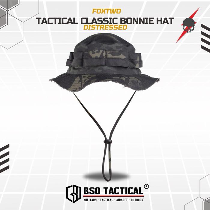 FOX TWO Topi Rimba Distressed Classic Tactical Boonie Hat Outdoor Original Foxtwo