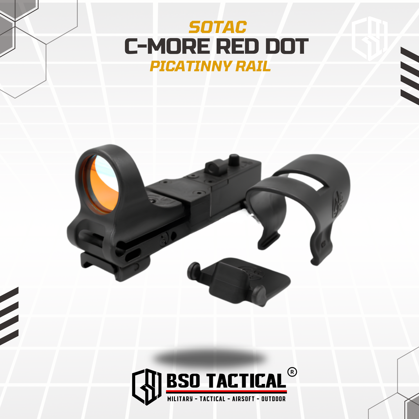 SOETAC C-More Tactical Reflex CMORE Red Dot Scope Sight With Picatinny Rail