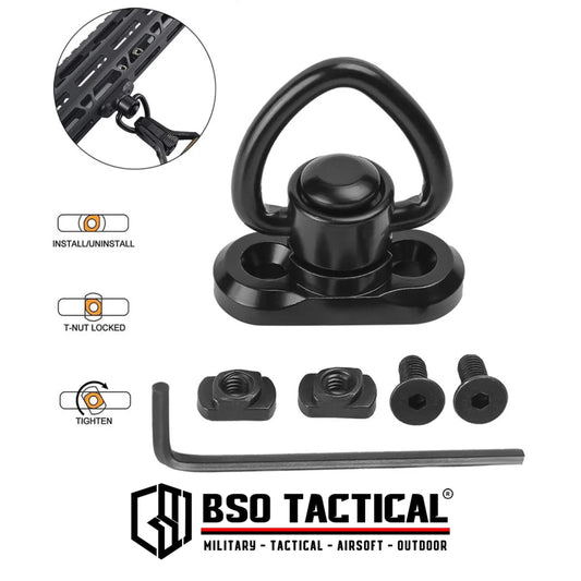 BSOTAC Kaitan Outdoor Swivel Sling Lanyard Mount Rail Gantungan Tali Bahan Alumunium