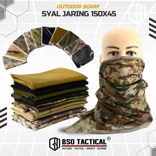 Syal Jaring Breathable Shemagh 150cm x 45cm Face Neck Protection