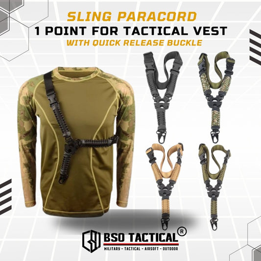 Tali Sandang Tactical Sling V.1 Paracord Vest Lanyard 1 Point Adjustable