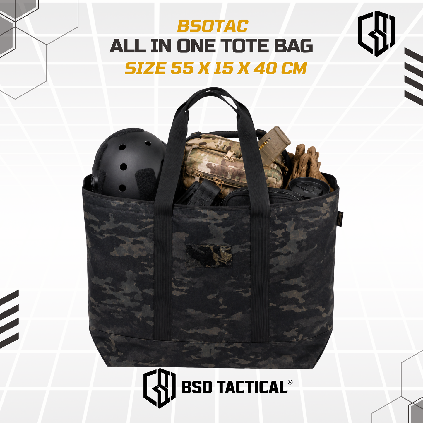 BSOTAC All in One Tote Bag EDC Outdoor Bag Multifungsi