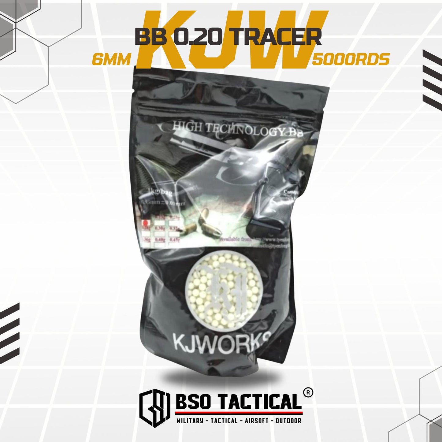 BB Green Tracer Airsoft 6mm KJW 0.20 0,20 5000rds High Precision ORI