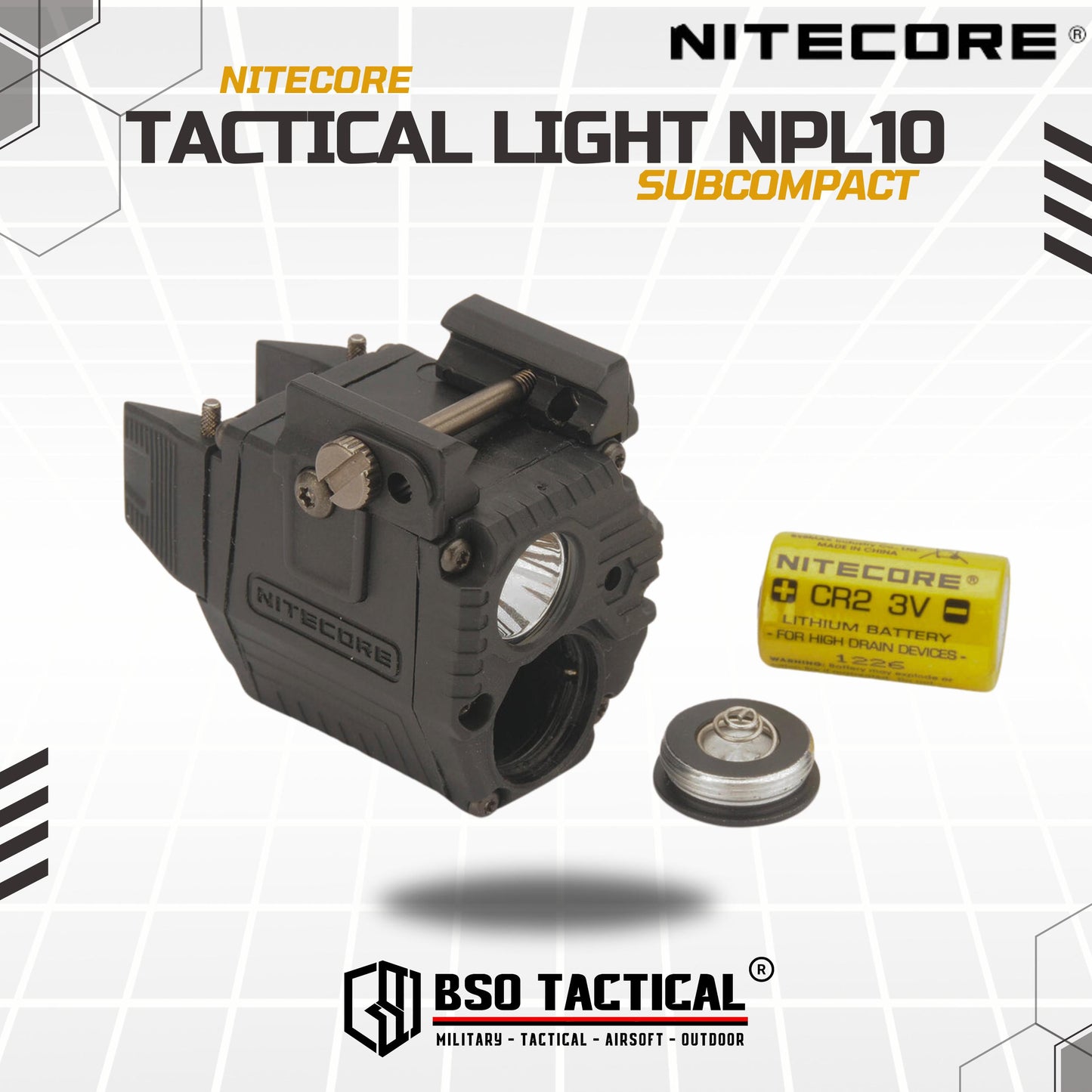 NITECORE Tactical Flashlight NPL10 Universal Subcompact Red Laser - ORIGINAL