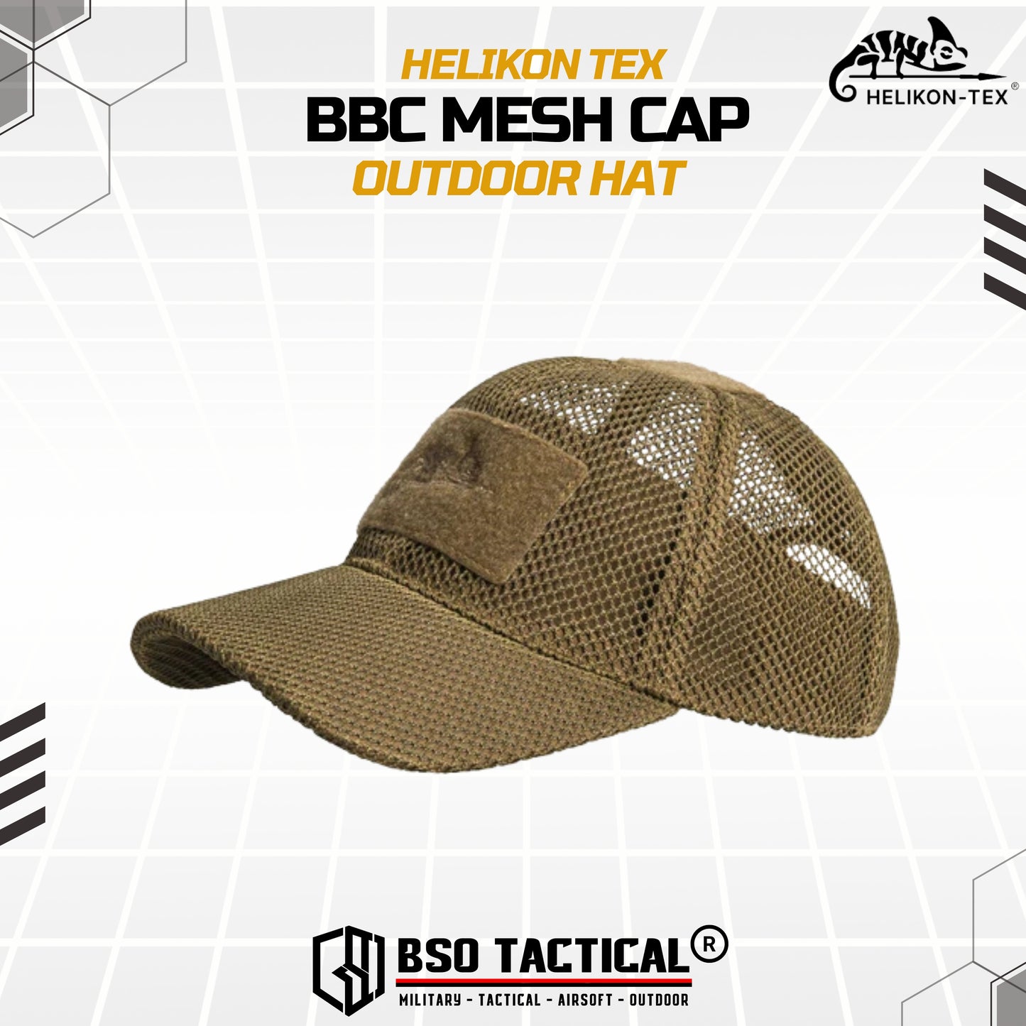 Topi Helikon Tex BBC Mesh Cap Polyster Outdoor Hat Adjustable Baseball ORIGINAL