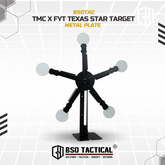 TMC x FYT Shooting Target Texas Star IPSC 5 Plate Steel Rotating