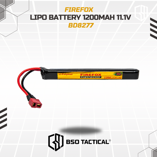 Batre Lilin Lipo Firefox 1200 Mah 11.1V 20C RC Battery Slim Tplug - BD8277