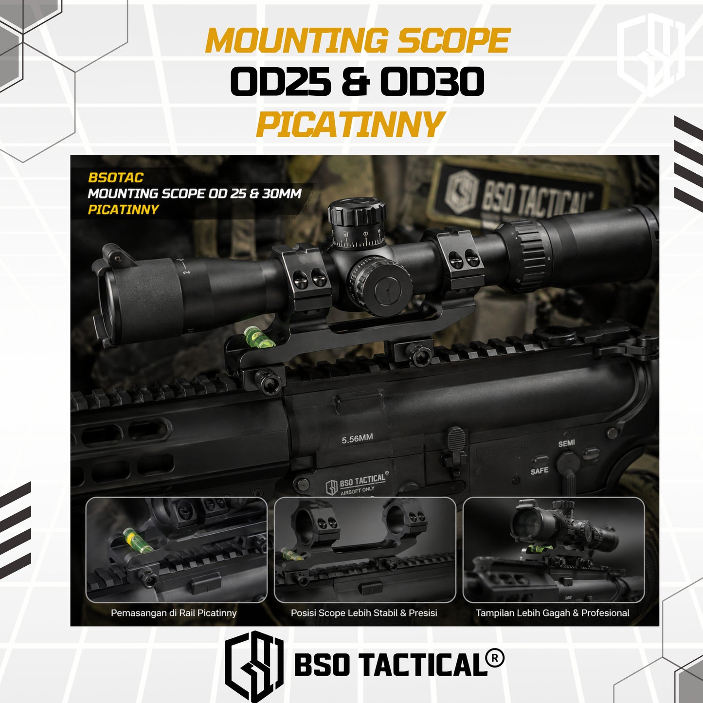 Mounting Scope Picatinny OD25 OD30 Rail 20-22MM Full Metal with Water Pass