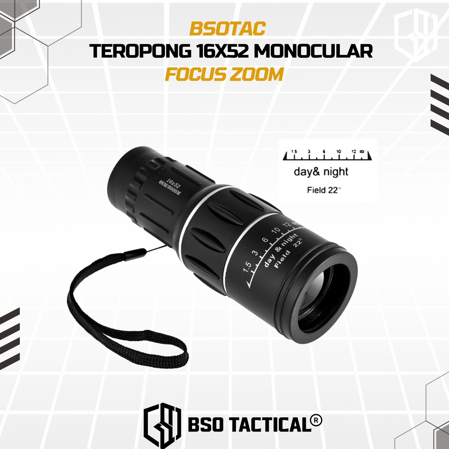 Teropong 16x52 Outdoor Monocular Single Powerview HD Camping Outdoor