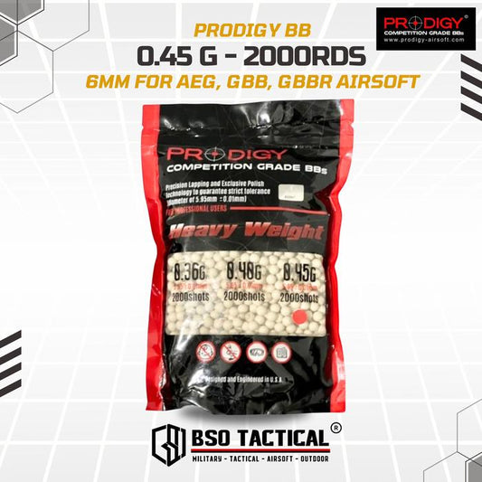Prodigy Airsoft Competition BBs 6mm 0.45/0,45 2000 BB Heavy Weight ORI