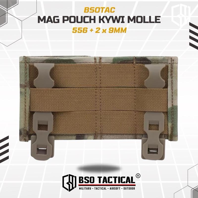 WoSport Kywi 3 Slot MG Pouch Double 9mm Single 556 Molle untuk Ikat Pinggang Tas Rompi Backpack Molle Multifungsi
