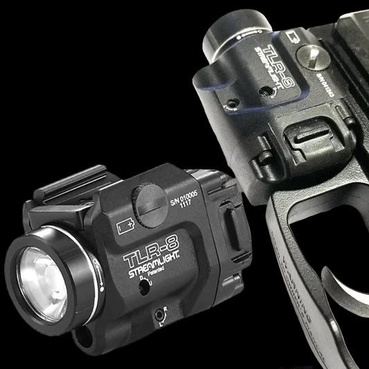 Senter Tactical TLR8 LED Light Combo with Red Laser Picatinny Rail White Flashlight Black