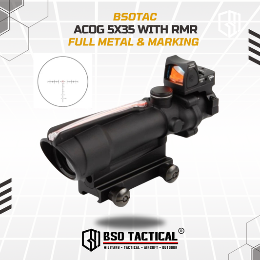 ACOG 5x35 with RMR Red Dot Tactical Sight Fix Zoom - Reps