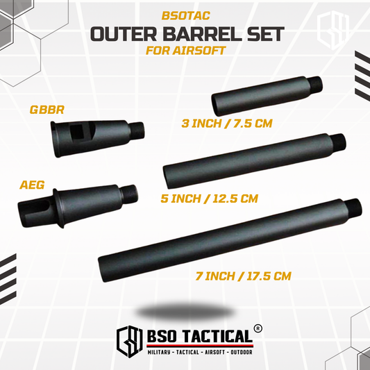 Outer Barrel M 4 Airsoft AEG GBBR Customizeable CCW 4 Pcs Set Full Metal Adjustable