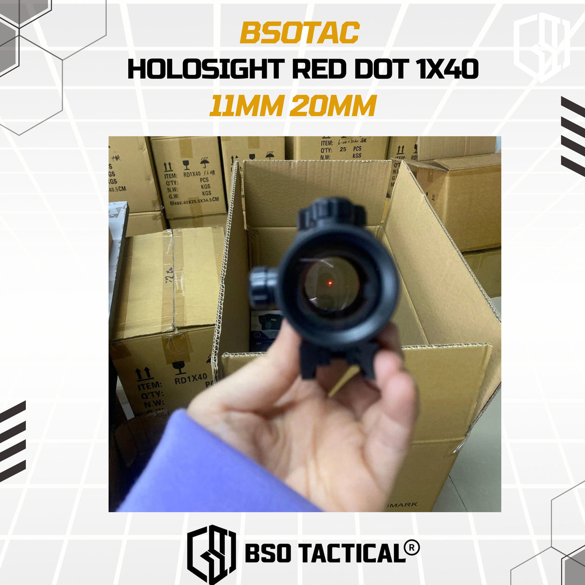 Holosight Red Dot 1x40 Hunting Sight 11mm 20mm Mounting Riflescope