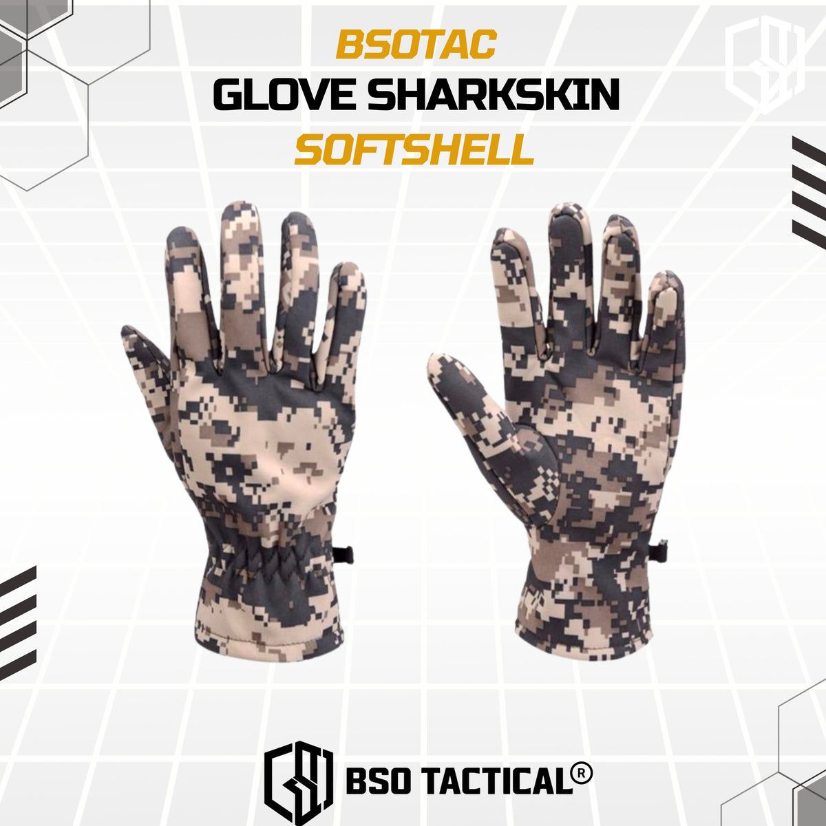 Sarung Tangan Thermal Outdoor Glove Sharkskin Softshell Sport Camo Full Finger Waterproof Windproof Fleece Bahan Nylon Polyester Polar Hangat