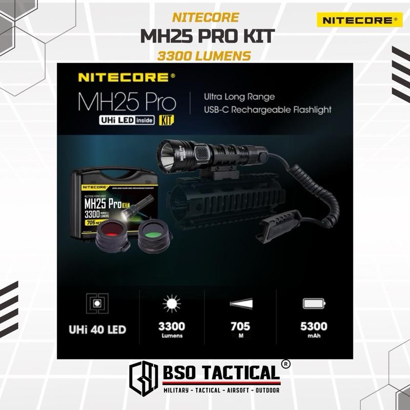 Nitecore MH25 PRO KIT Senter Tactical LED Flashlighg 3300 Lumens Complete Set