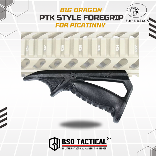 BD Tactical Airsoft Grip Big Dragon PTK Style Foregrip 20-22mm Picatinny