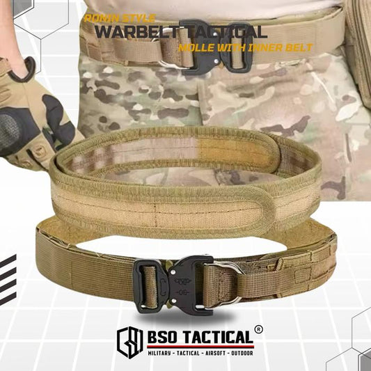 Ikat Pinggang Outdooor Belt Molle 2 Layer dengan Buckle Alloy dan Sistem Molle untuk Perlengkapan Outdoor Outer Inner Belt