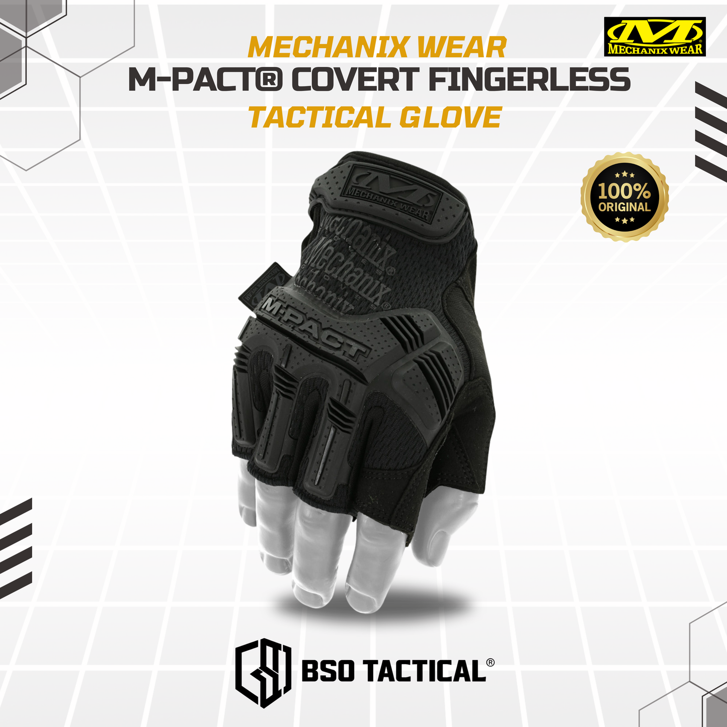 Sarung Tangan Mechanix Wear M-PACT COVERT Fingerles Tactical Outdoor Glove - ORIGINAL