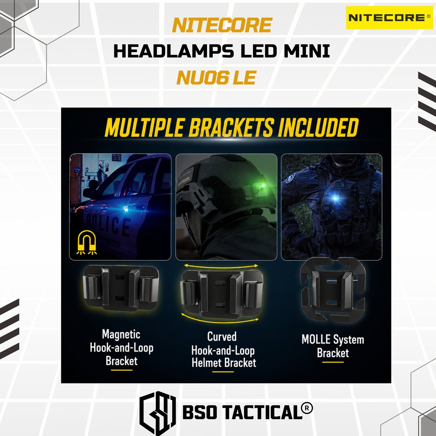 NITECORE Senter LED Mini Headlamp Rechargeable 15 Lumens - NU06 LE
