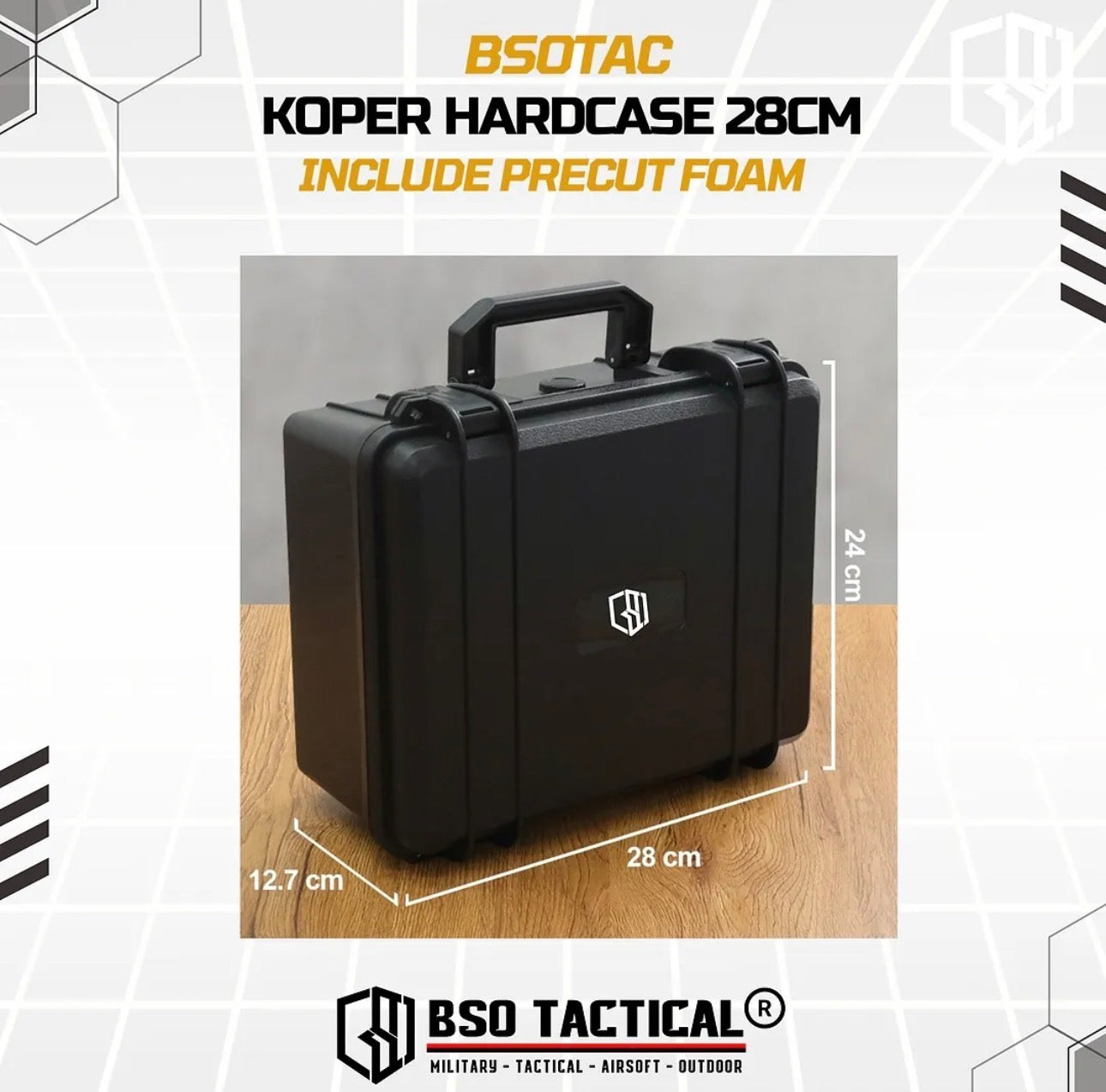 Koper Hardcase 28cm Multifungsi Include Busa Precut Foam Hard Plastic