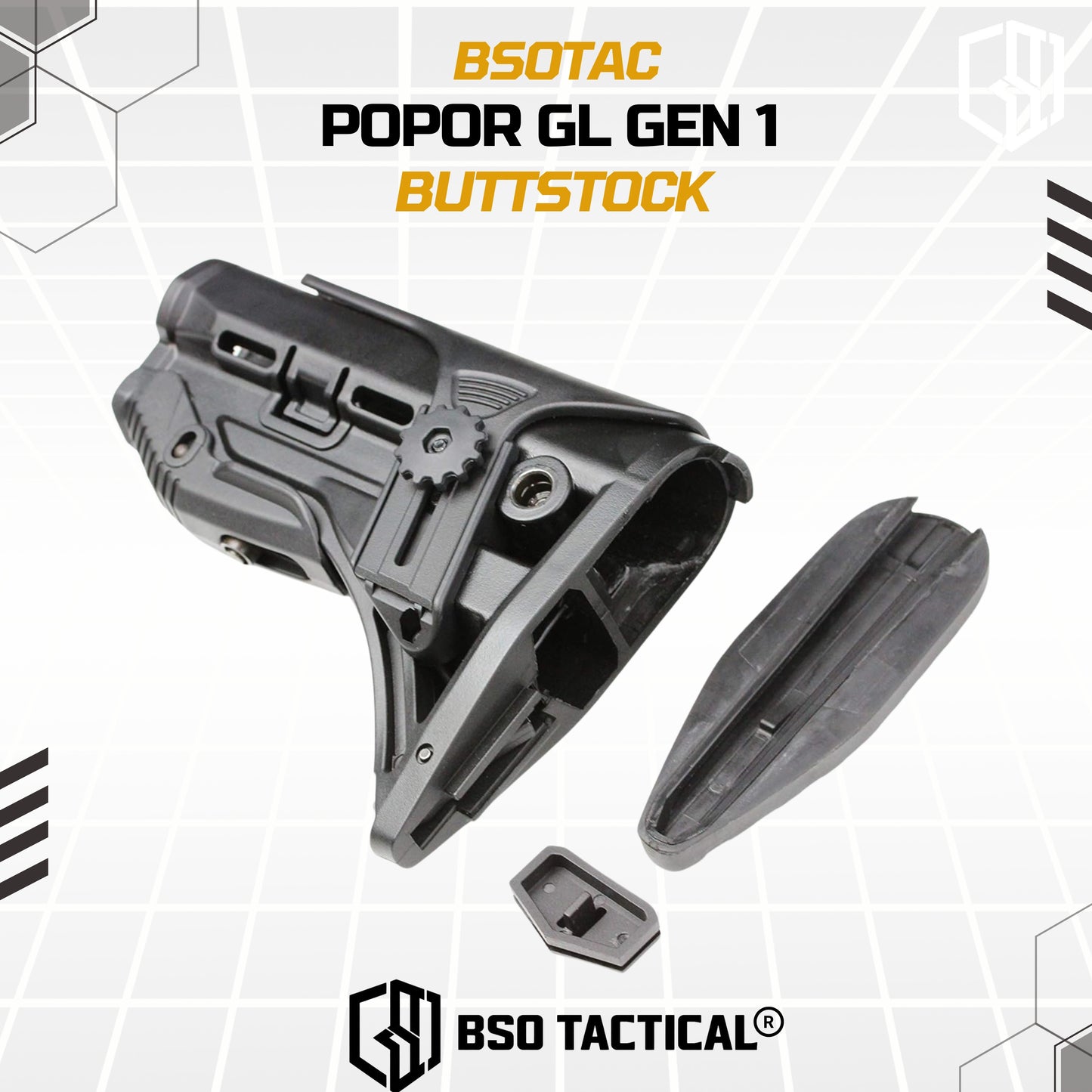 BD Tactical Popor Core CP Style G1 for AEG GBBR Polymer Buttstock with Cheek Riser