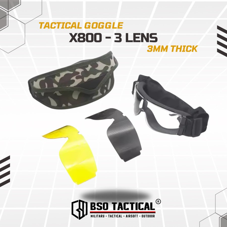Goggle GX1000 With 3 Lens Outdoor Tactical Style Eye Protection