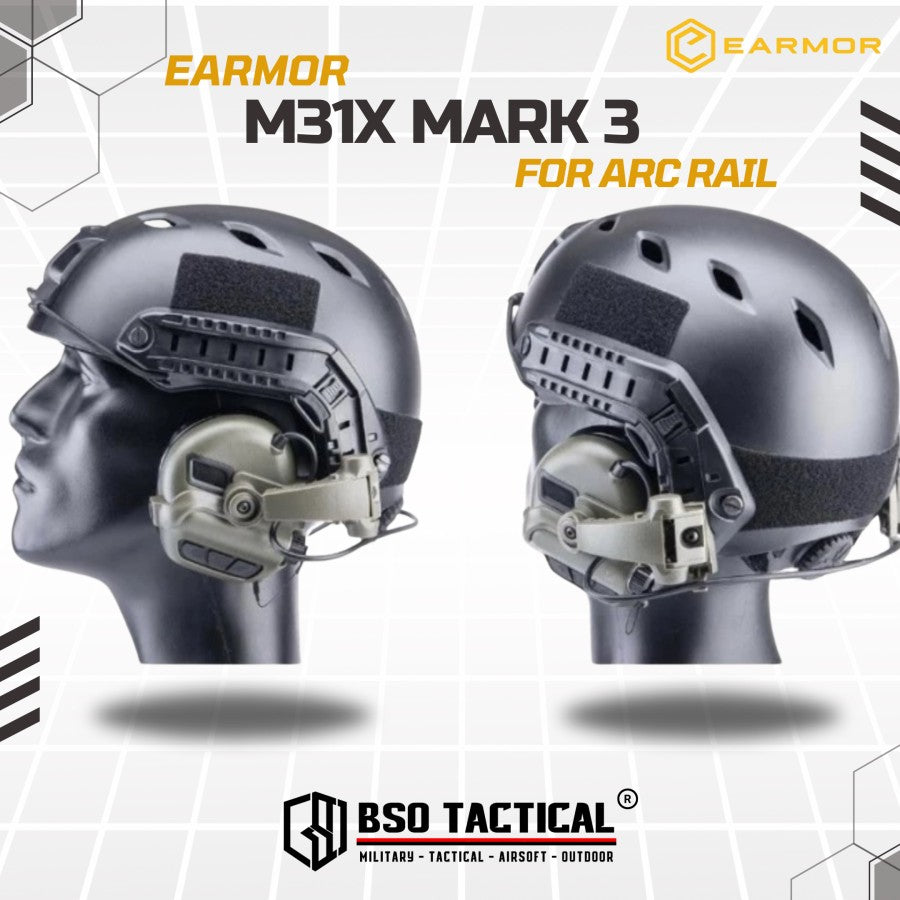 Headset Earmor M31X Mark 3 Outdoor Hearing Protector for ARC Rail