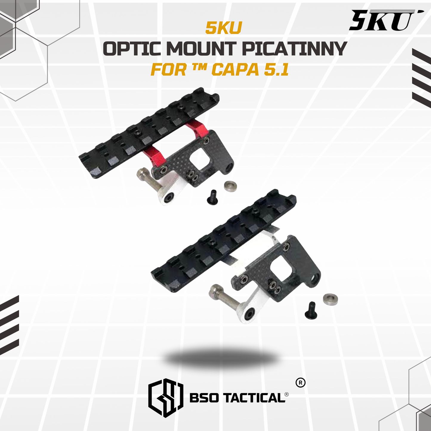 5KU Mounting Scope Red Dot Picatinny Rail for Capa Metal Carbon