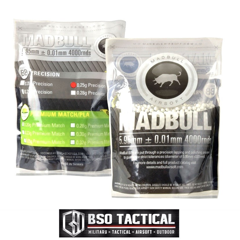 Madbull BB Precision 0.25 0,25 4000rds White 6mm Airsoft - ORIGINAL