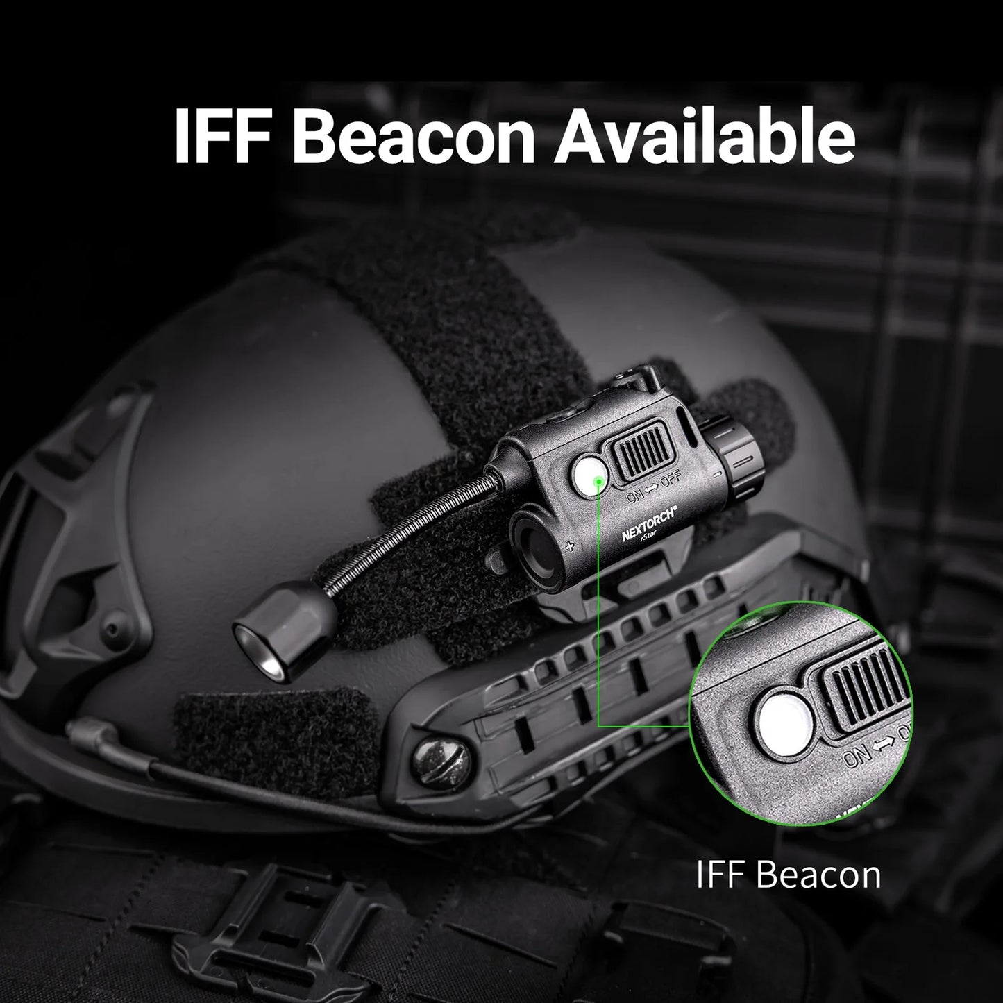 NEXTORCH Senter Helm rStar Multi-light Source Outdoor Helmet Light dengan Warna Putih Merah Hijau IR dan IFF Beacon