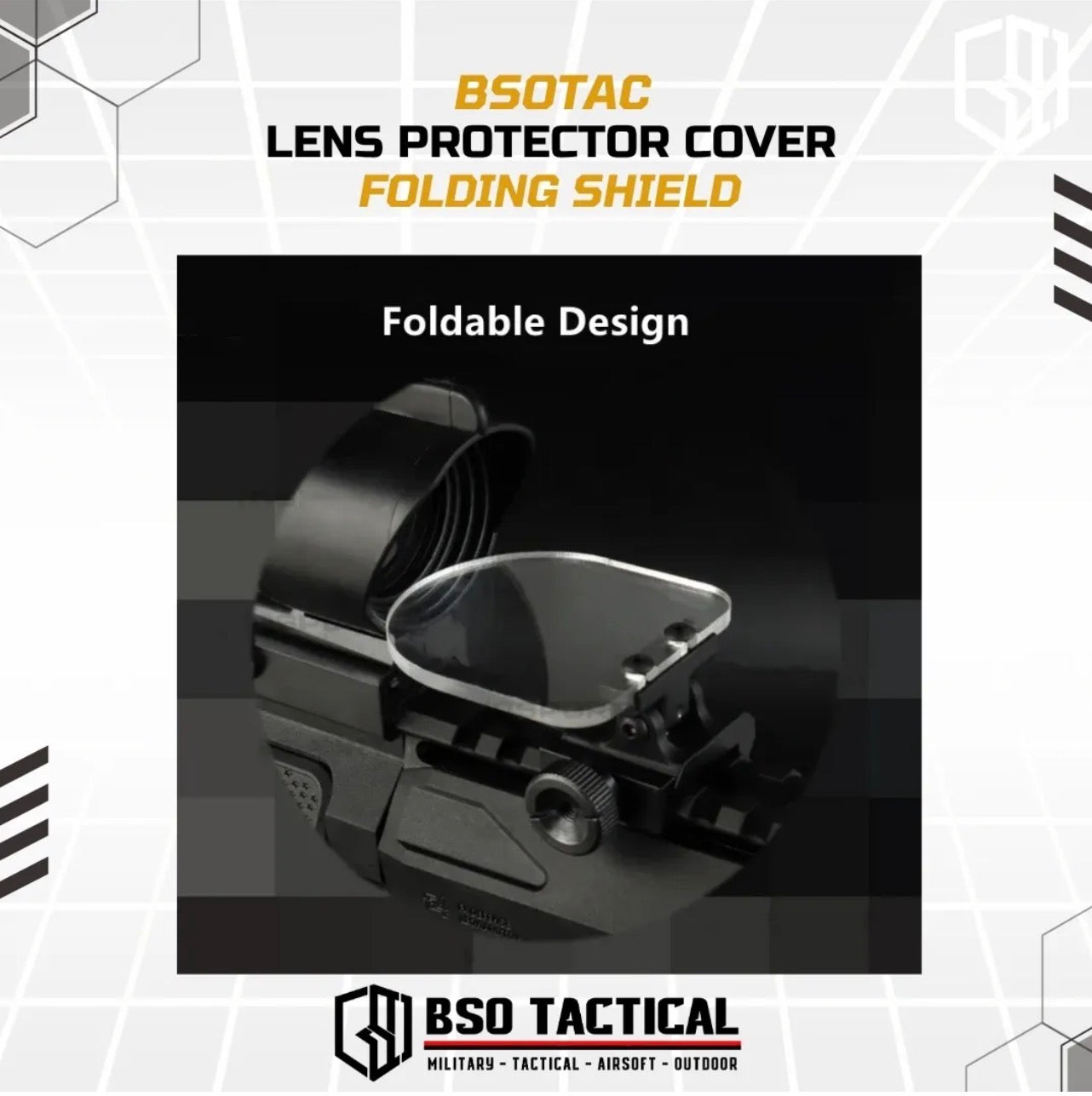 BSOTAC Lens Protector Cover Scope Bulletproof BB Folding Shield Holosight