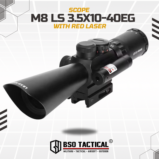 Scope M8 LS 3.5–10x40EG Red Laser Full Metal Picatinny Rail