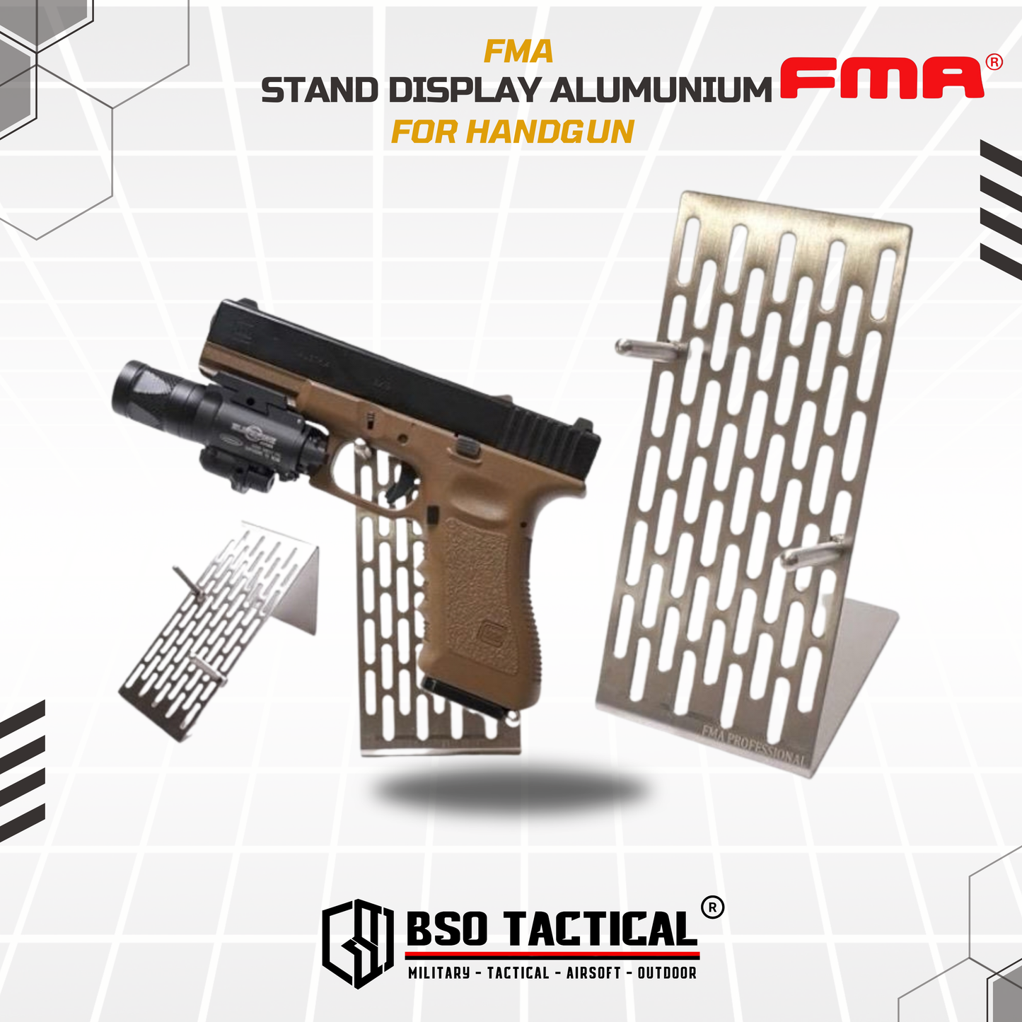FMA Metal Support Vertical Display Unit Stand for Handgun