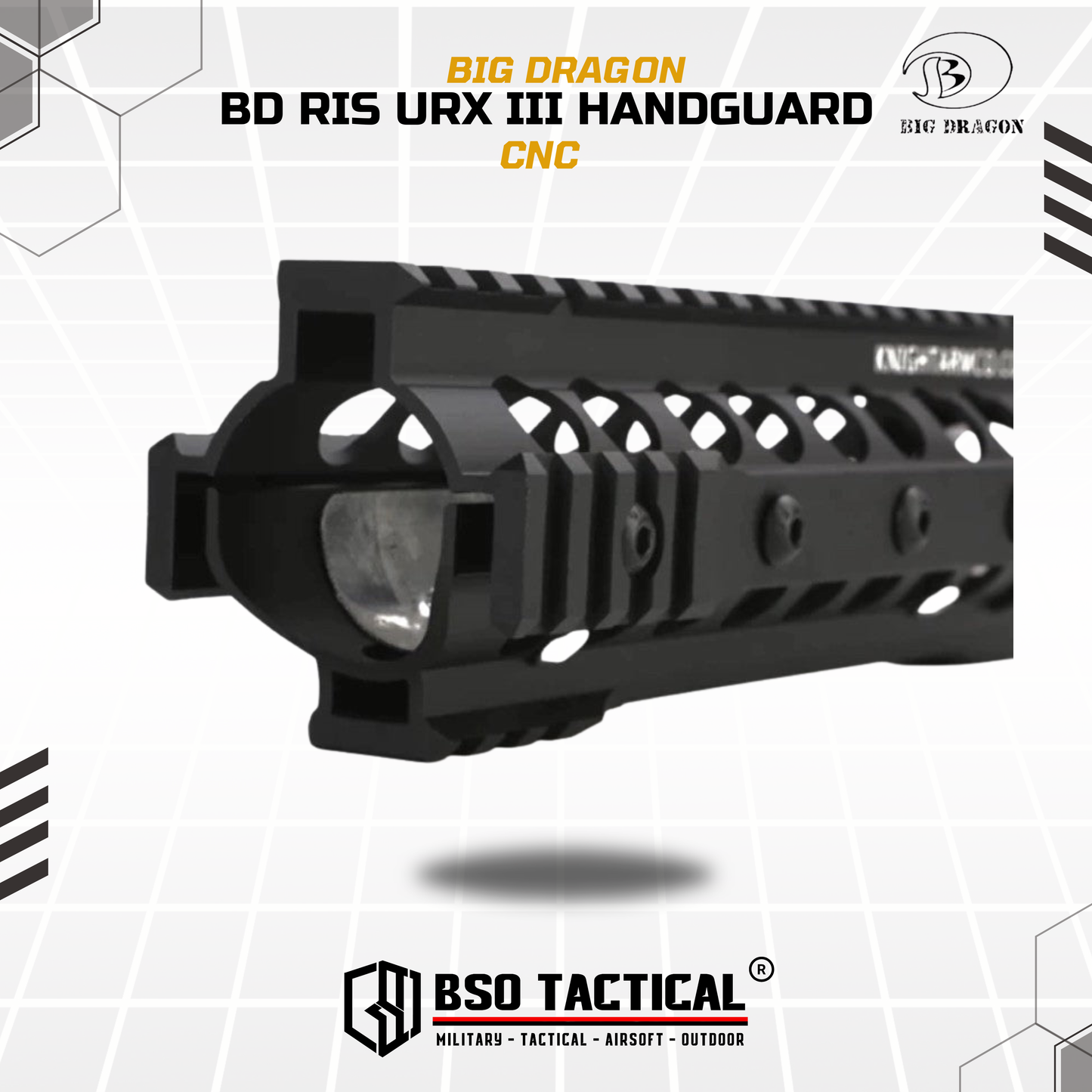 BD Tactical RIS URX III Style Handguard CNC for Airsoft